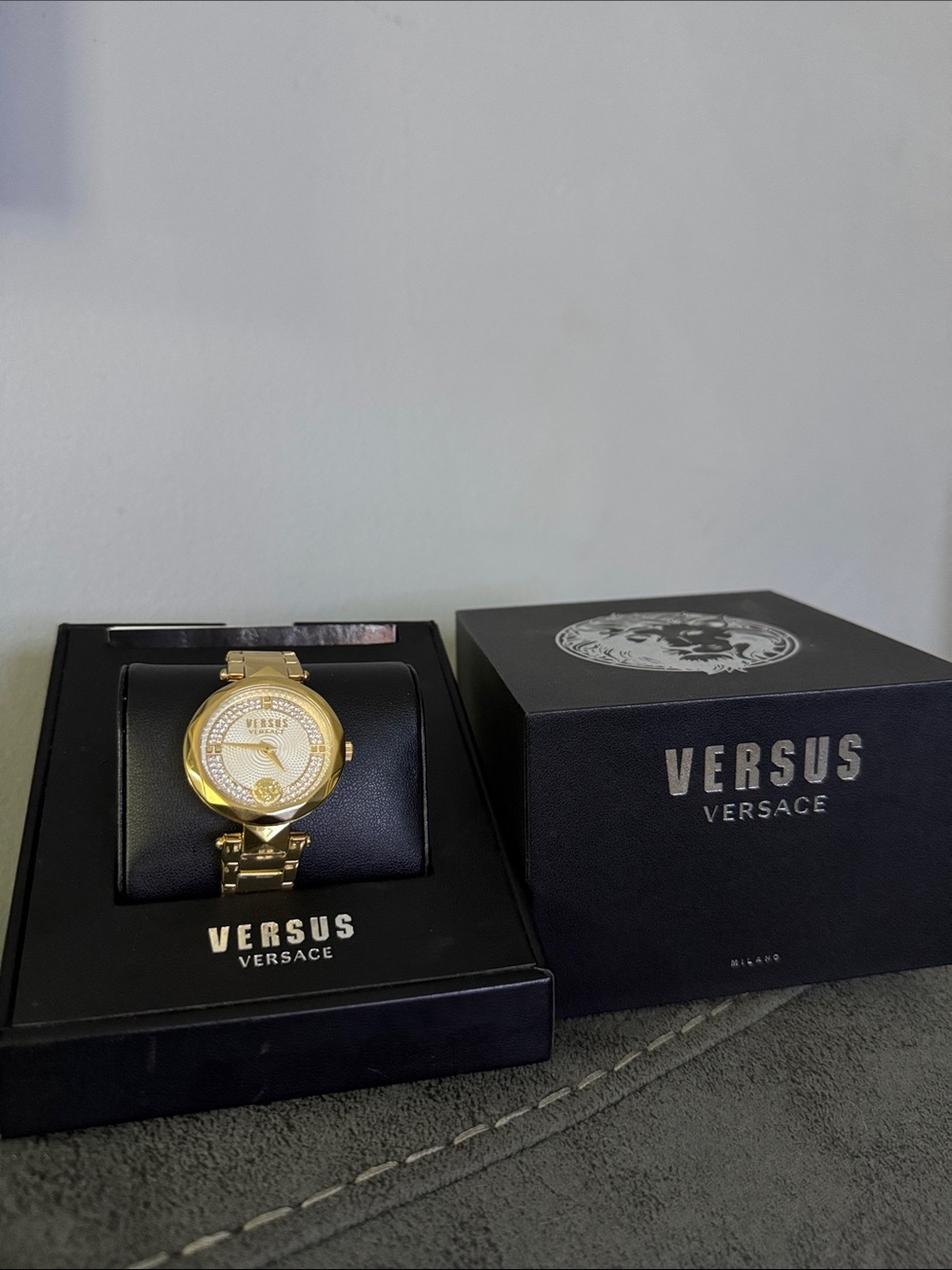 Versus Versace Gold Women's Bracelet Watch with Crystal Dial